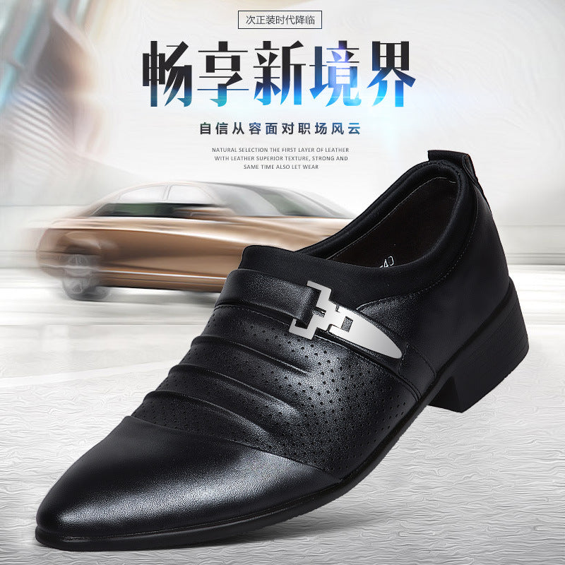 New arrivalcut out leather shoesmen business casual shoes breathable hole men's shoes perforated sandals dropshipping