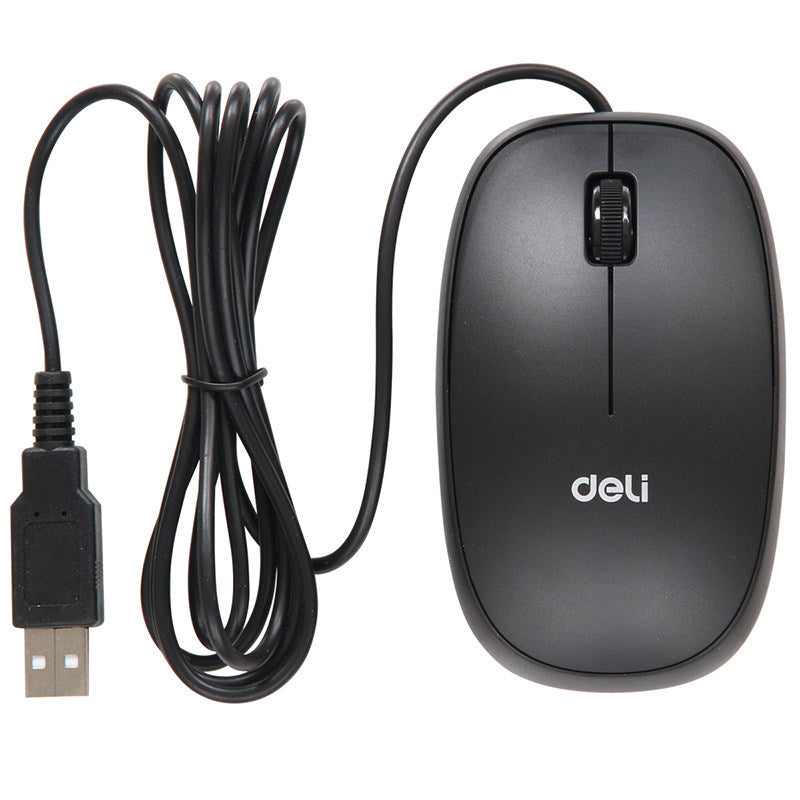 Deli 3715 optical mouse wired usb mouse office notebook wired mouse stylish and simple wholesale