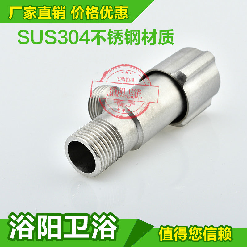 Angle valve 304 stainless steel ball valve body copper ball core dn15rf batch lengthening manufacturers wholesale hot and cold water triangle valve