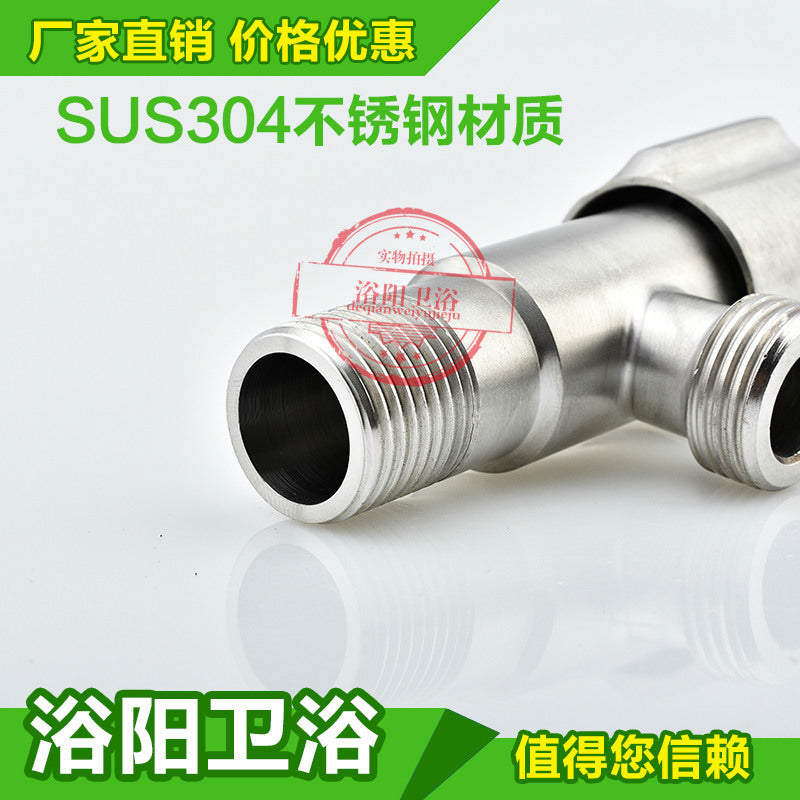 Angle valve 304 stainless steel ball valve body copper ball core dn15rf batch lengthening manufacturers wholesale hot and cold water triangle valve