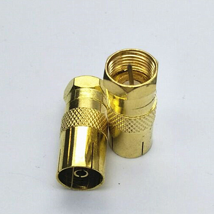 Factory Direct Gold Plated Thread Imperial F Head Rotary RF Female TV Female Cable TV Set Top Box Adapter