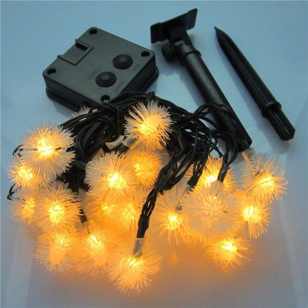 LED solar hairball light string DIY modeling light LED light outdoor waterproof Christmas decorative lights