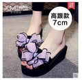 2023 women's bowknot flip-flops summer high heel beach sandals - non-slip, flat, and comfortable for seaside vacations