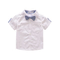 Children's summerpure cottonsuitk-style baby boy gentleman bow tie short-sleeved export good quality kids kids dress