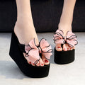 Shining joy new arrival 11cm ultra high heel women's beach sandals with handmade bow – perfect for a beach vacation!