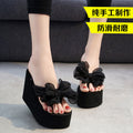Shining joy new arrival 11cm ultra high heel women's beach sandals with handmade bow – perfect for a beach vacation!