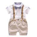 Children's summerpure cottonsuitk-style baby boy gentleman bow tie short-sleeved export good quality kids kids dress