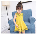 Summer new girls' clothing: stylish navy collar lace-trimmed dress for girls and young children - school uniform style - dropshipping available