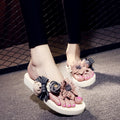 Shanjiao 3cm handmade bear and flower summer fashion women's outwear beach vacation flip flops beach