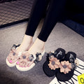 Shanjiao 3cm handmade bear and flower summer fashion women's outwear beach vacation flip flops beach