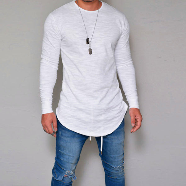 2017 autumn, round neck slim solid color  wish  hot sale long sleeve t-shirt promotional price