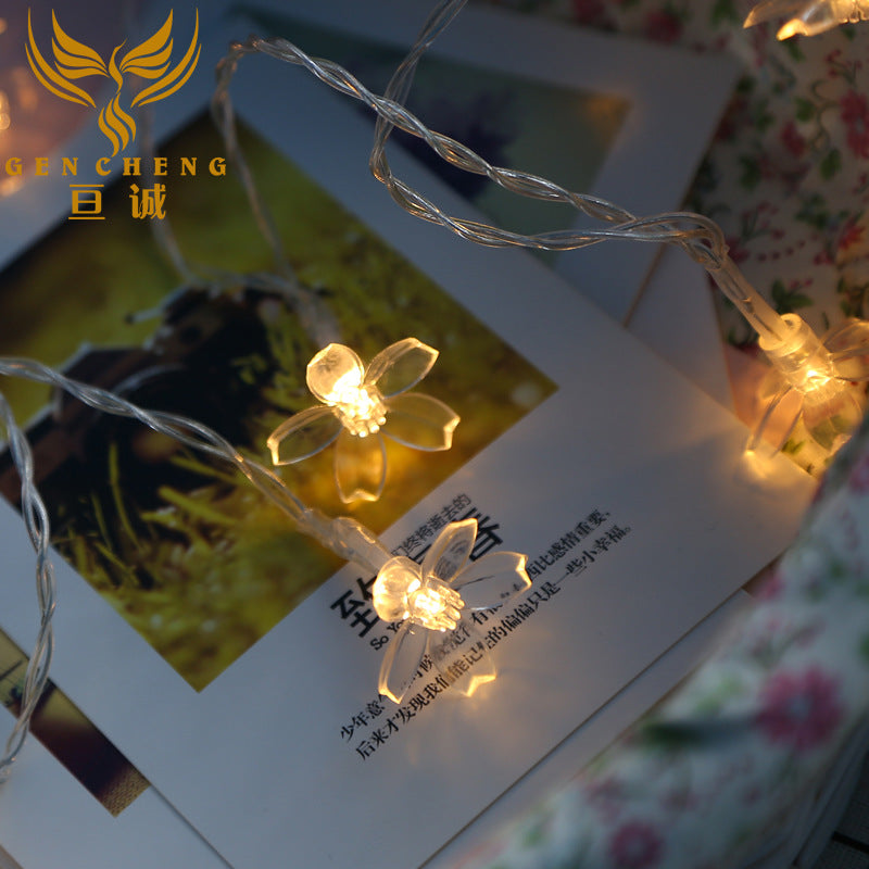 LED cherry blossom lights string peach blossom lights flashing lights New Year's Christmas decoration courtyard lighting wedding background layout