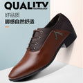 Men's leather dress shoes - business casual, extra large sizes available, casual shoes, size 48, pointed toe, lace-up, dropshipping available