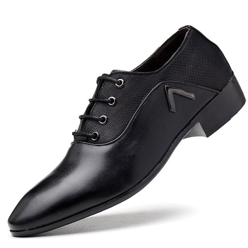 Men's leather dress shoes - business casual, extra large sizes available, casual shoes, size 48, pointed toe, lace-up, dropshipping available