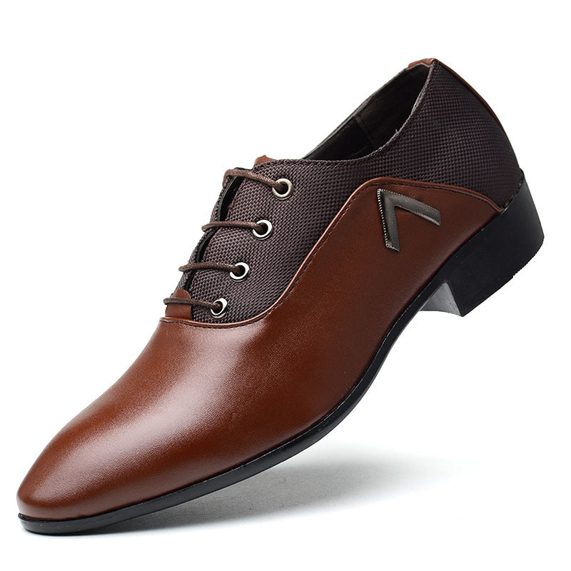 Men's leather dress shoes - business casual, extra large sizes available, casual shoes, size 48, pointed toe, lace-up, dropshipping available