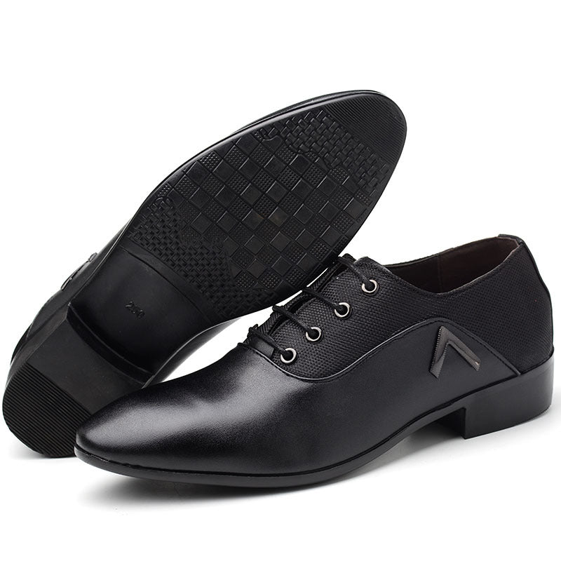 Men's leather dress shoes - business casual, extra large sizes available, casual shoes, size 48, pointed toe, lace-up, dropshipping available