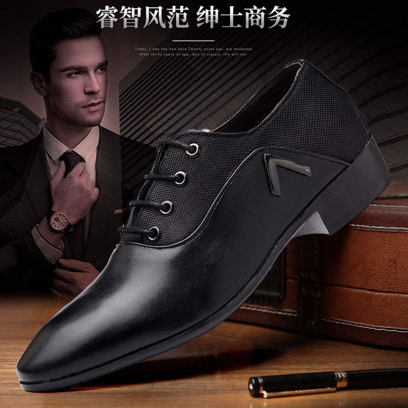 Men's leather dress shoes - business casual, extra large sizes available, casual shoes, size 48, pointed toe, lace-up, dropshipping available