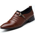 New men's casual slip-on business formal leather shoes - plus size, fleece-lined, dropshipping available