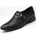 New men's casual slip-on business formal leather shoes - plus size, fleece-lined, dropshipping available