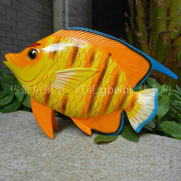 Simulation short-billed striped fish high imitation marine fish ornament props aquarium fake fish 12 inch submarine animal ornament