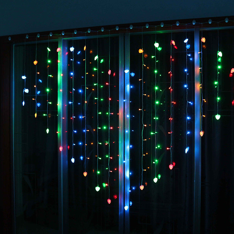 LED Gypsy love curtain light string, wedding room arrangement, bedroom romantic decoration atmosphere, flashing lights, small colorful lights