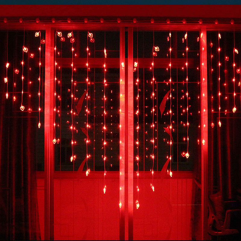 LED Gypsy love curtain light string, wedding room arrangement, bedroom romantic decoration atmosphere, flashing lights, small colorful lights