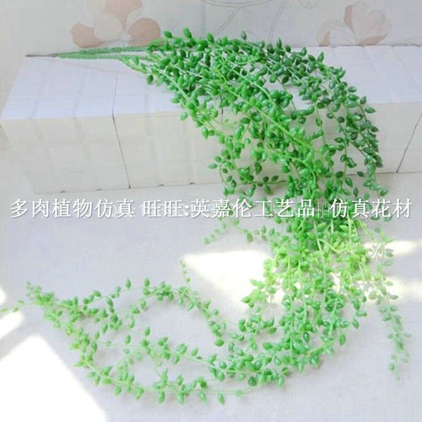 Simulated succulent plant lover tears Buddha beans, hanging orchid Buddha beads, fake flower feel glue, wall hanging rattan, wall decoration green plants