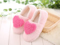 Winternew arrivalheattech shoes for women flats heart-shaped flats confinement shoes cartoon women's heattechthickened two-wear shoes
