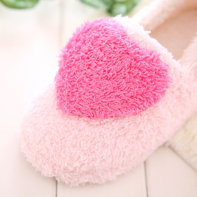 Winternew arrivalheattech shoes for women flats heart-shaped flats confinement shoes cartoon women's heattechthickened two-wear shoes