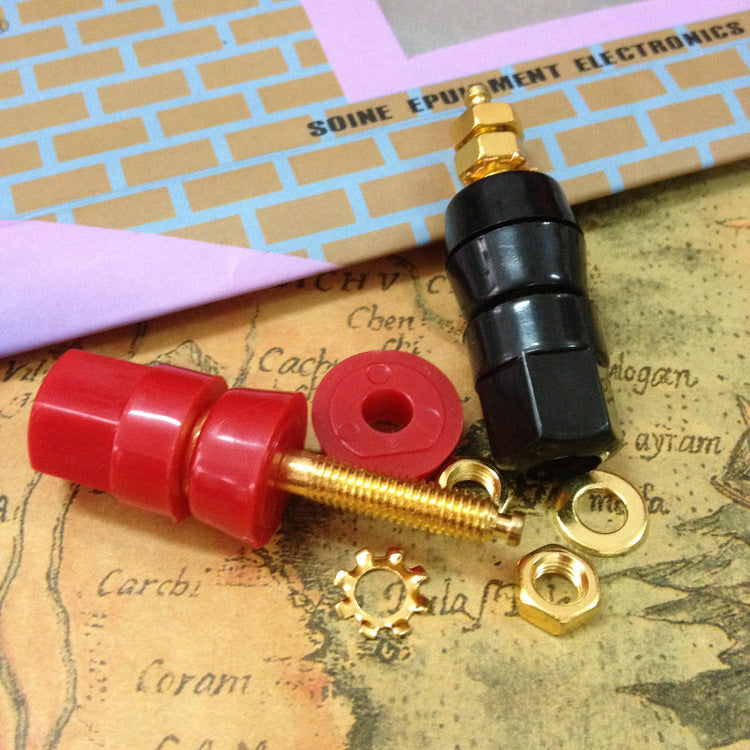 Factory direct sales hexagonal single connection post, speaker audio connection post, box connection post, banana head socket, alloy