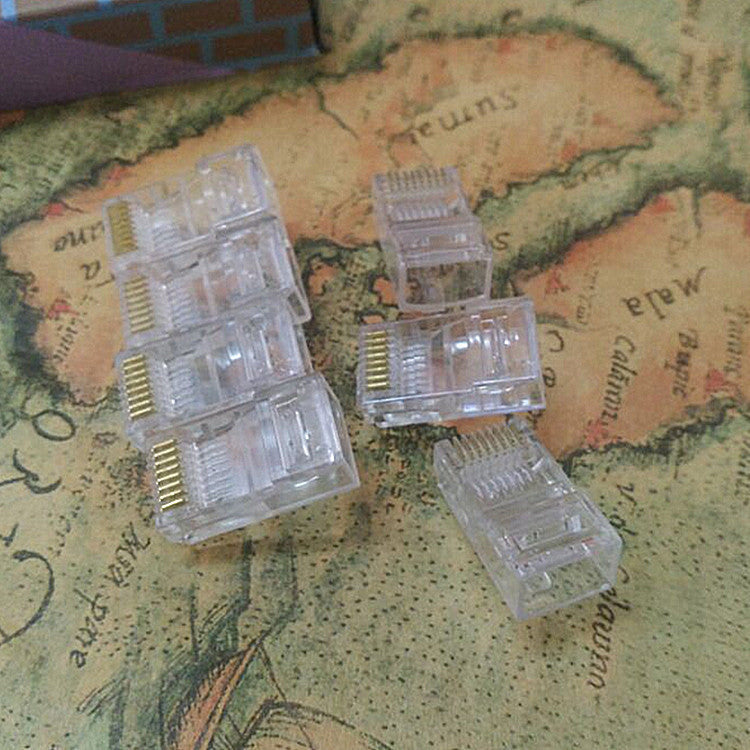 Network crystal head directly from the manufacturer Boxed 100 super five RJ45 network unshielded network cable crystal head