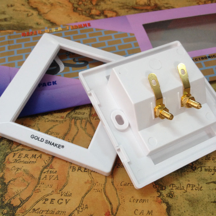 Factory direct sales Snake King audio panel, speaker cable junction box, speaker junction box, banana socket, two wall plugs