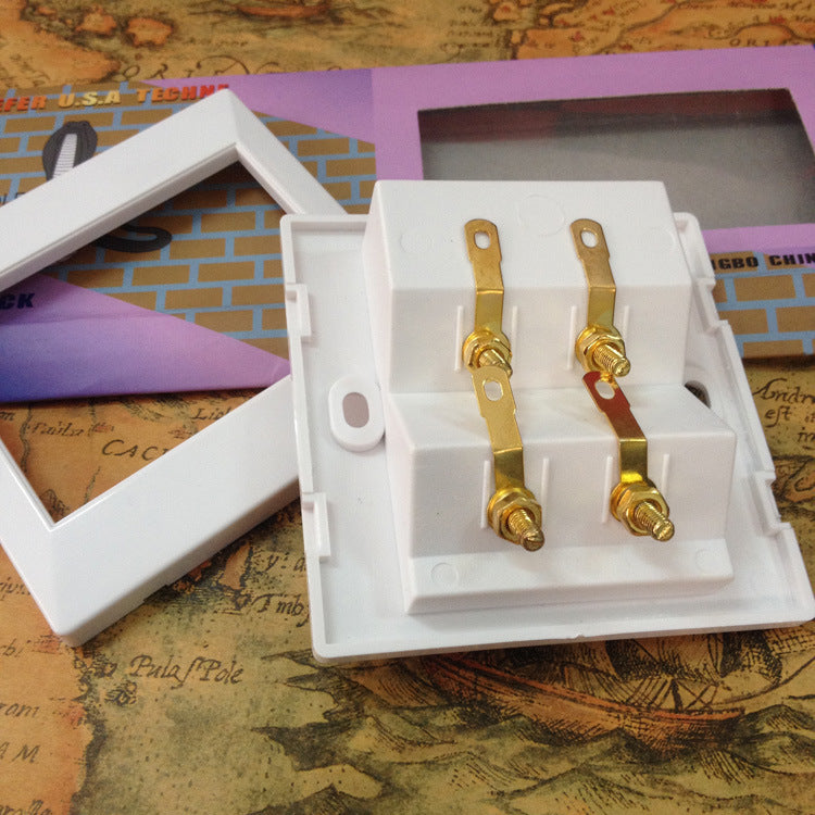 Gold-plated Snake King audio panel 4-position speaker junction box banana terminal audio panel audio socket