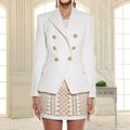 European and american double-breasted blazer - metal button, slim fit, slimming, professional commute, fashionable blazer