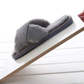 Crossed fur slippers for women 2024fall and winternew arrivalk-stylefashionslimming look one-piece cotton slippers trendyflats slippers for women