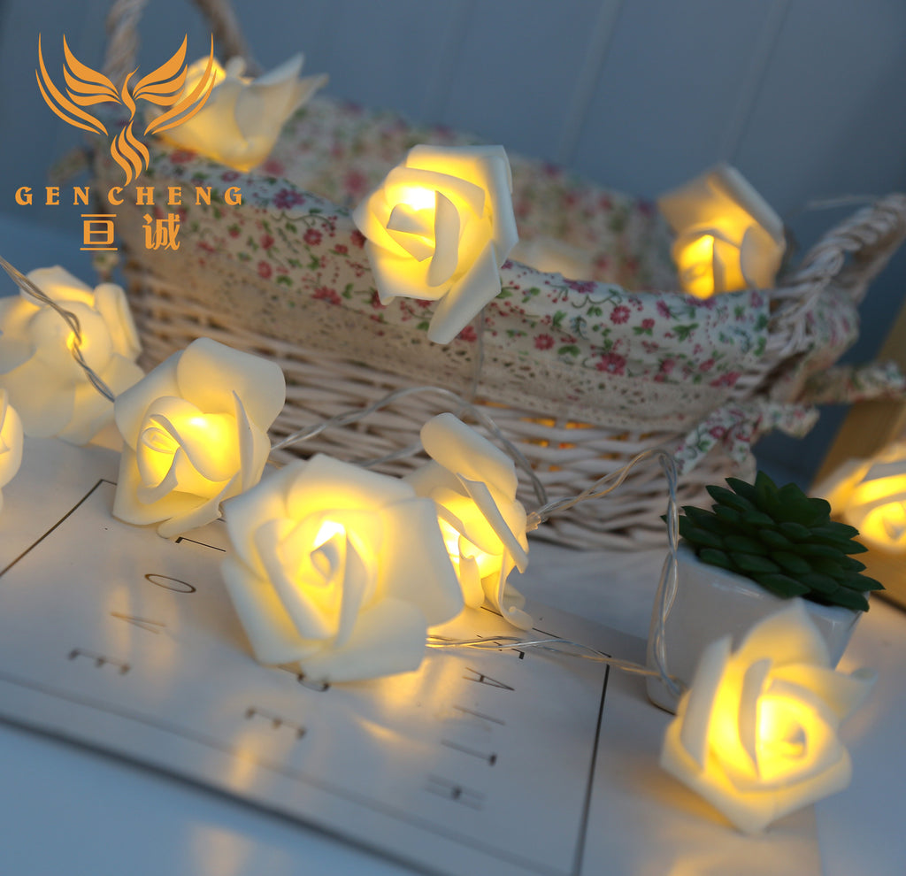 LED rose light string rose battery box decorative light Valentine's Day gift LED simulation rose light string