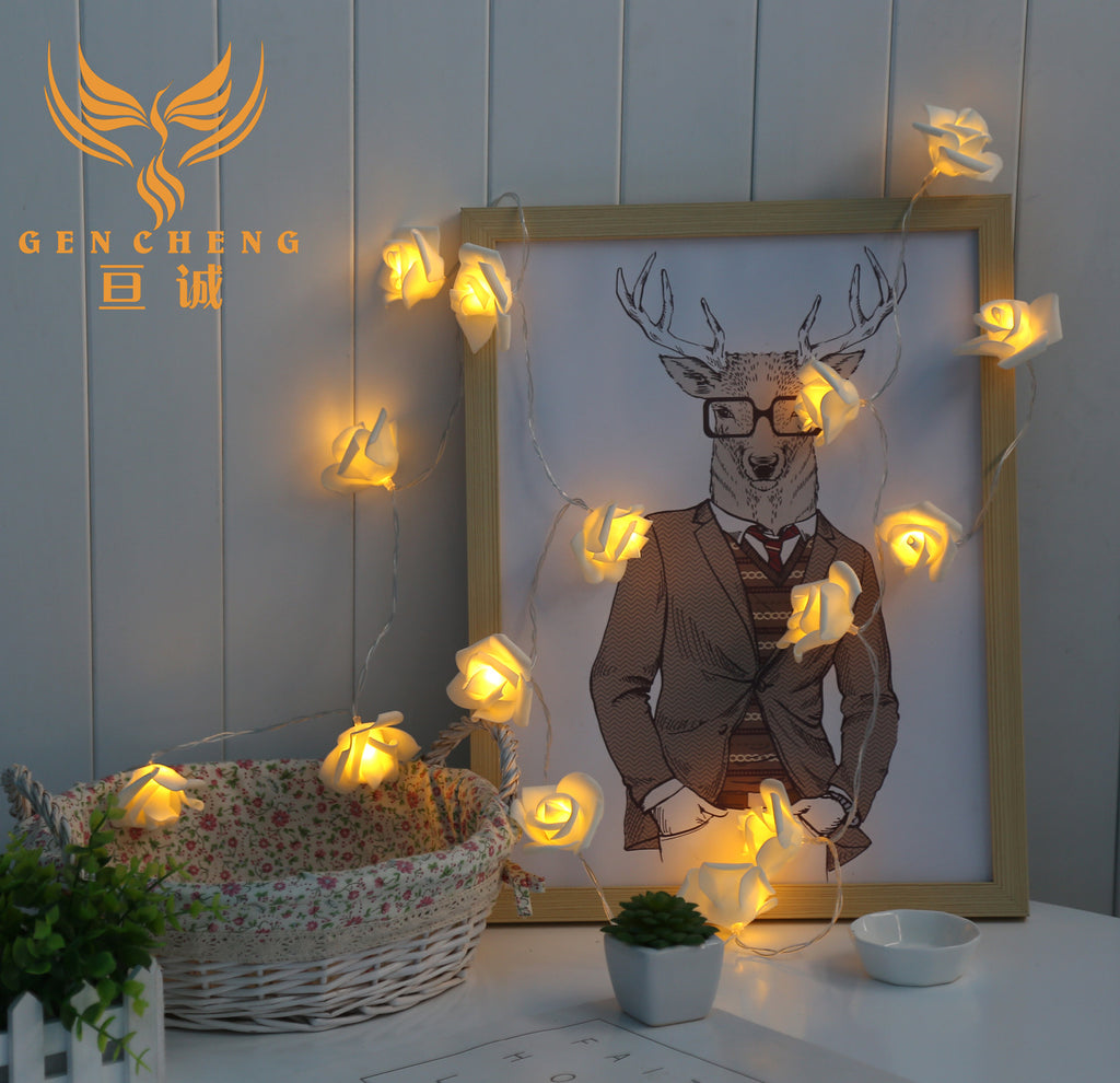 LED rose light string rose battery box decorative light Valentine's Day gift LED simulation rose light string