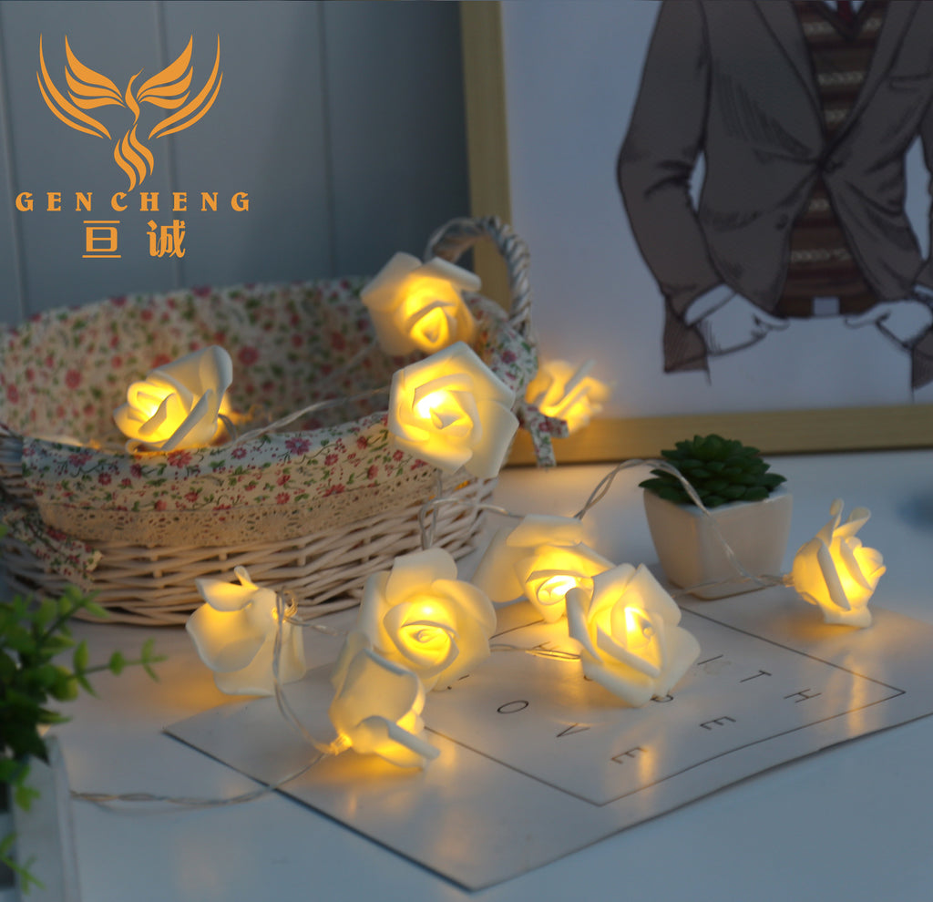 LED rose light string rose battery box decorative light Valentine's Day gift LED simulation rose light string