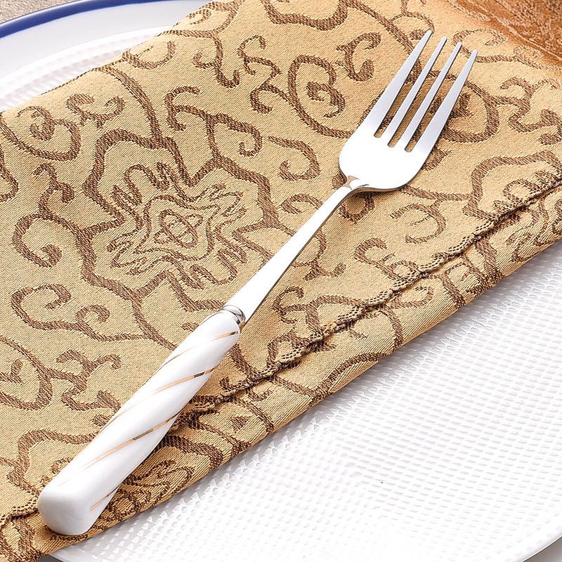 western stainless steel tableware knife, fork and spoon gift box stainless steel spoon threaded ceramic gift tableware wholesale