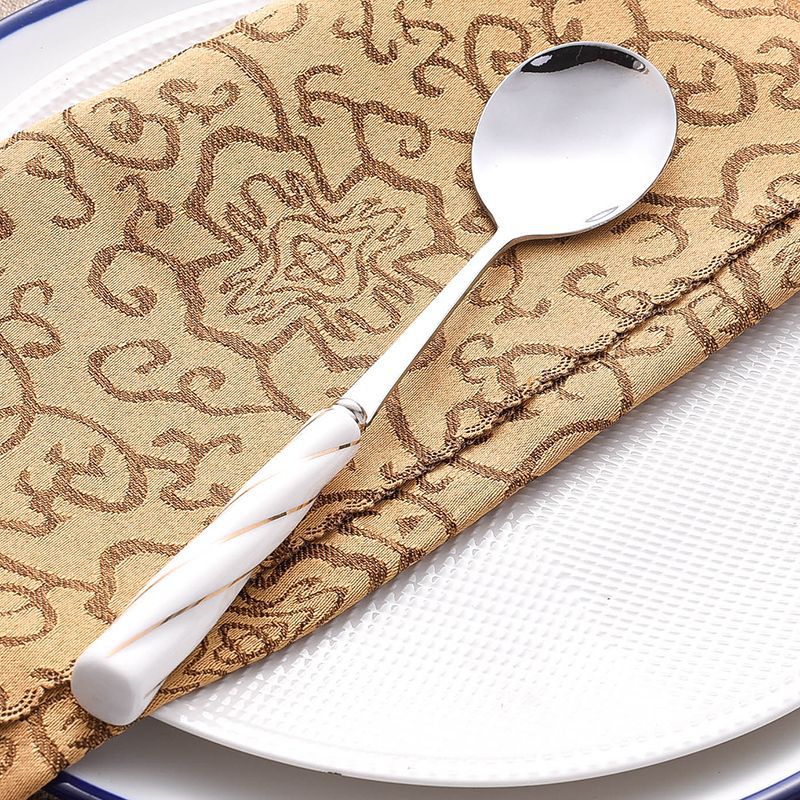 western stainless steel tableware knife, fork and spoon gift box stainless steel spoon threaded ceramic gift tableware wholesale
