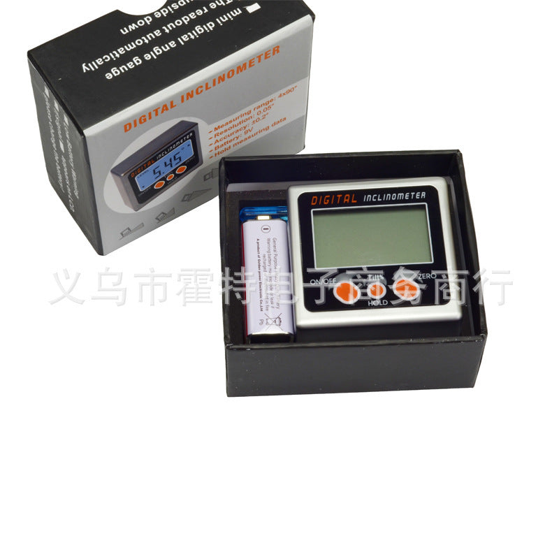 Digital Display Inclinometer Electronic Angle Ruler Angle Gauge Level Inclinometer Box with Magnetic, Plastic Housing
