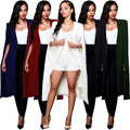 Aliexpress hot selling autumn new arrivalstylishpure colorlong large cloak fashionplus size women's suit outwear