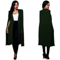 Aliexpress hot selling autumn new arrivalstylishpure colorlong large cloak fashionplus size women's suit outwear