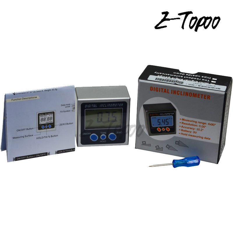 HUOTO metallic color 4 * 90 degrees, high quality, mini, angle meter, electronic tilt box