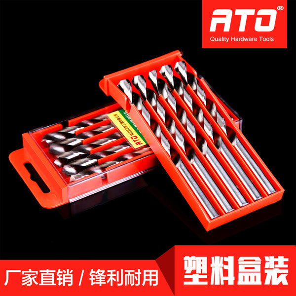 [Plastic boxed drill bit] Aluminum iron metal woodworking special twist drill white drill twist drill bit factory direct sales