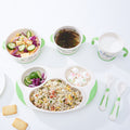 Bao hui baby tableware set: includes bowl, spoon, fork, divided plate, bowl, cup, fork, and spoon – complete feeding set
