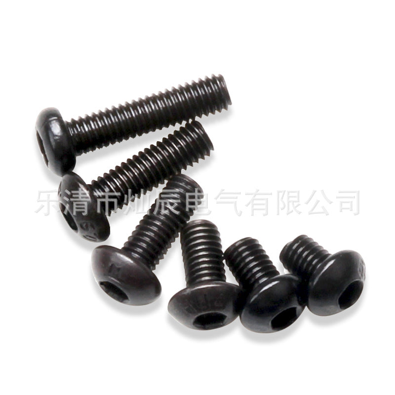 Cross-border supply 300PCS anti-loose bolt nut flat pad black, round head hexagon bolt M3 spring gasket
