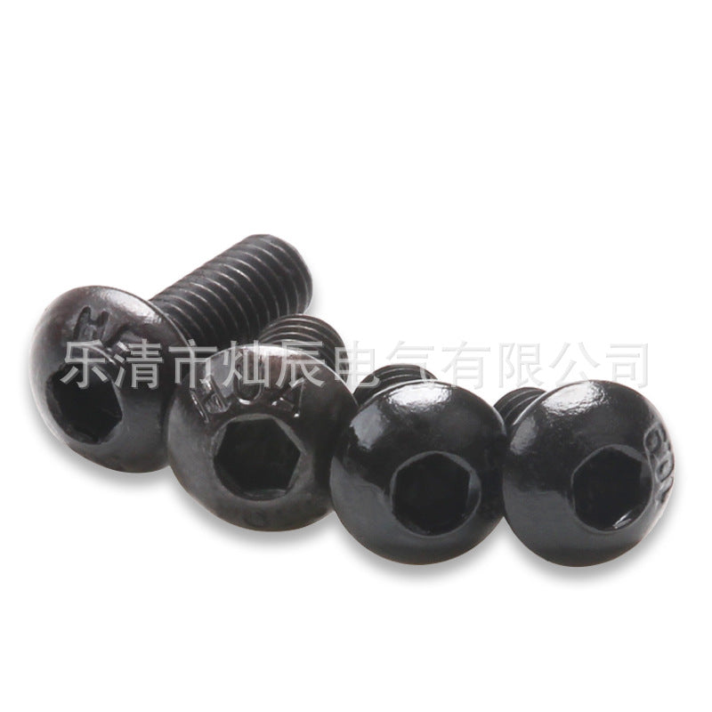 Cross-border supply 300PCS anti-loose bolt nut flat pad black, round head hexagon bolt M3 spring gasket