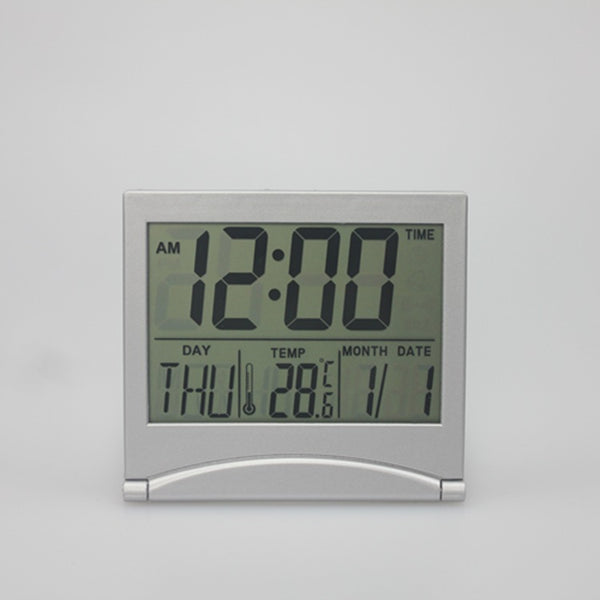 Folding desktop perpetual calendar electronic clock ultra-thin travel with date temperature alarm clock can be printed LOGO MT-033
