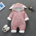 Baby winter mimi rabbit onesie - unisex baby outfit, thickened warm romper, newborn winter cotton jumpsuit
